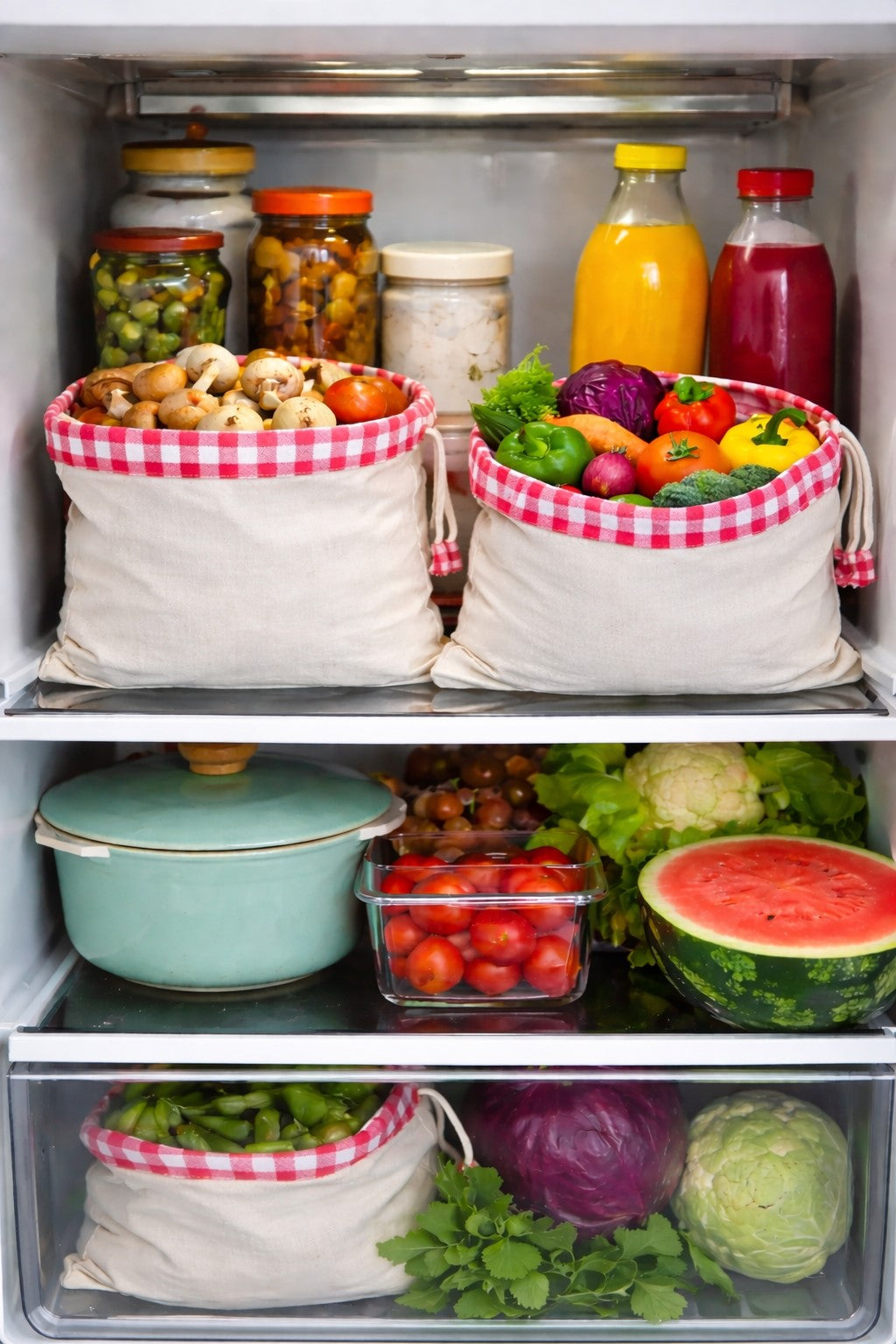 Eco Fridge Bag – 12" x 12" Cotton Vegetable Storage